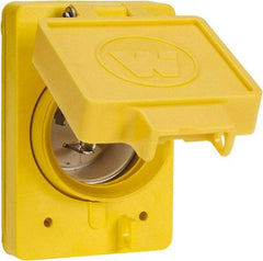 Value Collection - 125 VAC, 20 Amp, L5-20P NEMA, Ungrounded Receptacle - 2 Poles, 3 Wire, Male End, Yellow - Exact Tool & Supply