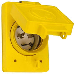 Value Collection - 250 VAC, 20 Amp, L6-20P NEMA, Ungrounded Receptacle - 2 Poles, 3 Wire, Male End, Yellow - Exact Tool & Supply