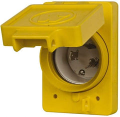 Value Collection - 125 VAC, 30 Amp, L5-30P NEMA, Self Grounding Receptacle - 2 Poles, 3 Wire, Male End, Yellow - Exact Tool & Supply