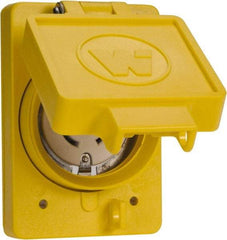 Value Collection - 125/250 VAC, 30 Amp, L14-30R NEMA, Ungrounded Receptacle - 3 Poles, 4 Wire, Female End, Yellow - Exact Tool & Supply