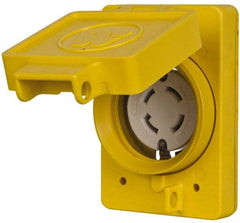 Value Collection - 250 VAC, 30 Amp, L15-30R NEMA, Self Grounding Receptacle - 3 Poles, 3 Wire, Female End, Yellow - Exact Tool & Supply