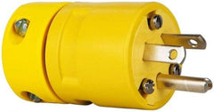 Value Collection - 347/600 VAC, 20 Amp, L23-20 NEMA, Straight, Ungrounded, Industrial Grade Plug - 4 Pole, 5 Wire, Rubber, Yellow - Exact Tool & Supply