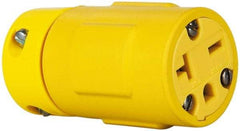 Value Collection - 250 VAC, 20 Amp, 6-20 NEMA, Straight, Ungrounded, Industrial Grade Connector - 2 Pole, 3 Wire, 1 Phase, Rubber, Yellow - Exact Tool & Supply