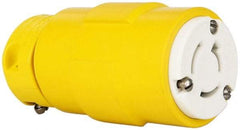 Value Collection - 125/250 VAC, 20 Amp, NonNEMA, Straight, Ungrounded, Industrial Grade Connector - 3 Pole, 3 Wire, 1 Phase, Rubber, Yellow - Exact Tool & Supply