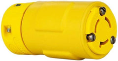 Value Collection - 250 VAC, 15 Amp, L6-15 NEMA, Straight, Ungrounded, Industrial Grade Connector - 2 Pole, 3 Wire, 1 Phase, Rubber, Yellow - Exact Tool & Supply