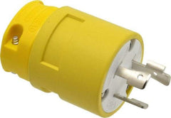 Value Collection - 277 VAC, 20 Amp, L7-20 NEMA, Straight, Ungrounded, Industrial Grade Plug - 2 Pole, 3 Wire, 1 Phase, Rubber, Yellow - Exact Tool & Supply