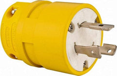 Value Collection - 277 VAC, 30 Amp, L7-30 NEMA, Straight, Ungrounded, Industrial Grade Plug - 2 Pole, 3 Wire, 1 Phase, Rubber, Yellow - Exact Tool & Supply