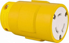 Value Collection - 277 VAC, 30 Amp, L7-30 NEMA, Straight, Ungrounded, Industrial Grade Connector - 2 Pole, 3 Wire, 1 Phase, Rubber, Yellow - Exact Tool & Supply