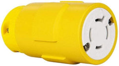 Value Collection - 125/250 VAC, 20 Amp, L14-20 NEMA, Straight, Ungrounded, Industrial Grade Connector - 3 Pole, 4 Wire, 1 Phase, Rubber, Yellow - Exact Tool & Supply