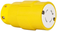 Value Collection - 480 VAC, 20 Amp, L16-20 NEMA, Straight, Ungrounded, Industrial Grade Connector - 3 Pole, 4 Wire, 3 Phase, Rubber, Yellow - Exact Tool & Supply