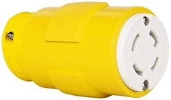 Value Collection - 250 VAC, 30 Amp, L15-30 NEMA, Straight, Ungrounded, Industrial Grade Connector - 3 Pole, 4 Wire, 1 Phase, Rubber, Yellow - Exact Tool & Supply