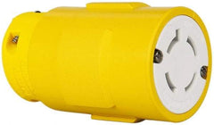 Value Collection - 600 VAC, 30 Amp, L17-30 NEMA, Straight, Ungrounded, Industrial Grade Connector - 3 Pole, 4 Wire, Rubber, Yellow - Exact Tool & Supply