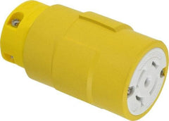 Value Collection - 120/208 VAC, 20 Amp, L21-20 NEMA, Straight, Self Grounding, Industrial Grade Connector - 4 Pole, 5 Wire, 3 Phase, Rubber, Yellow - Exact Tool & Supply