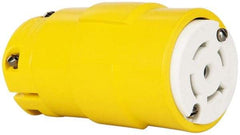 Value Collection - 347/600 VAC, 20 Amp, L23-20 NEMA, Straight, Ungrounded, Industrial Grade Connector - 4 Pole, 5 Wire, Rubber, Yellow - Exact Tool & Supply