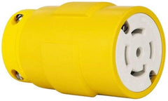 Value Collection - 347/600 VAC, 30 Amp, L23-30 NEMA, Straight, Ungrounded, Industrial Grade Connector - 4 Pole, 5 Wire, 3 Phase, Rubber, Yellow - Exact Tool & Supply