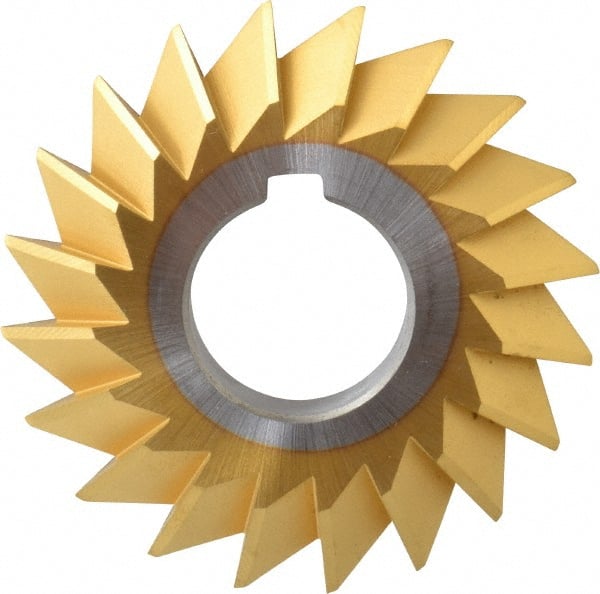 Made in USA - 2-3/4° 2-3/4" Cut Diam, 1/2" Cut Width, 1" Arbor, High Speed Steel Double-Angle Cutter - Exact Tool & Supply