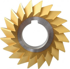 Made in USA - 2-3/4° 2-3/4" Cut Diam, 1/2" Cut Width, 1" Arbor, High Speed Steel Double-Angle Cutter - Exact Tool & Supply