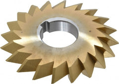 Made in USA - 4° 4" Cut Diam, 1/2" Cut Width, 1-1/4" Arbor, High Speed Steel Double-Angle Cutter - Exact Tool & Supply