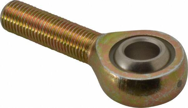 Alinabal - 7/16" ID, 1-1/8" Max OD, 3,750 Lb Max Static Cap, Spherical Rod End - 7/16-20 RH, 5/8" Shank Diam, 1-3/8" Shank Length, Steel with Molded Nyloy Raceway - Exact Tool & Supply