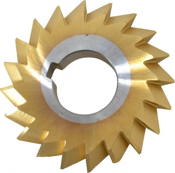 Made in USA - 2-3/4° 2-3/4" Cut Diam, 1/2" Cut Width, 1" Arbor, High Speed Steel Double-Angle Cutter - Exact Tool & Supply
