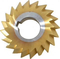 Made in USA - 2-3/4° 2-3/4" Cut Diam, 1/2" Cut Width, 1" Arbor, High Speed Steel Double-Angle Cutter - Exact Tool & Supply