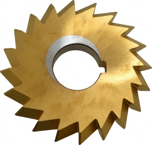 Made in USA - 4° 4" Cut Diam, 1/2" Cut Width, 1-1/4" Arbor, High Speed Steel Double-Angle Cutter - Exact Tool & Supply