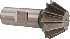 Made in USA - 1-1/2" Diam x 5/8" Width of Cut, 60° Included Angle, Shank Connection, High Speed Steel Single Angle Cutter - 3/4" Shank Diam, 2-3/4" Overall Length, Right Hand Cut, Uncoated - Exact Tool & Supply