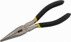 Stanley - 6-3/4" OAL, 2-3/16" Jaw Length x 25/32" Jaw Width, Long Nose Side Cutting Needle Nose Pliers - Serrated Jaw, Cushion Grip Handles - Exact Tool & Supply