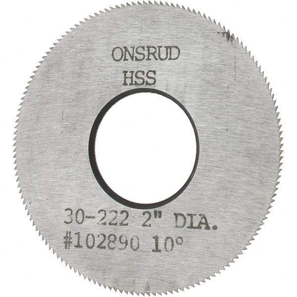 Onsrud - 2" Diam x 0.032" Blade Thickness x 3/4" Arbor Hole Diam, 150 Tooth Slitting and Slotting Saw - Arbor Connection, High Speed Steel - Exact Tool & Supply