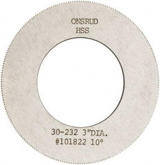 Onsrud - 3" Diam x 0.032" Blade Thickness x 1-5/8" Arbor Hole Diam, 224 Tooth Slitting and Slotting Saw - Arbor Connection, High Speed Steel - Exact Tool & Supply