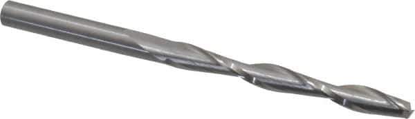 Onsrud - 1/4" Cutting Diam x 2-1/4" Length of Cut, 2 Flute, Upcut Spiral Router Bit - Uncoated, Right Hand Cut, Solid Carbide, 4" OAL x 1/4" Shank Diam, Double Edge, 25° Helix Angle - Exact Tool & Supply