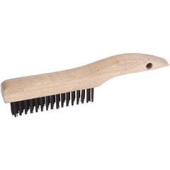 Hand Wire Scratch Brush, .012 Steel Wire Fill, 4 × 16 Rows, Plastic Handle - Exact Tool & Supply