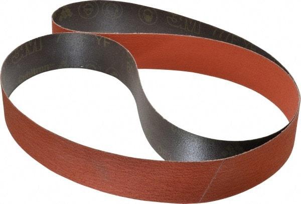 3M - 2" Wide x 72" OAL, 80 Grit, Ceramic Abrasive Belt - Ceramic, Medium, Coated, YF Weighted Cloth Backing, Wet/Dry, Series 777F - Exact Tool & Supply
