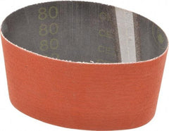 3M - 3-1/2" Wide x 15-1/2" OAL, 80 Grit, Ceramic Abrasive Belt - Ceramic, Medium, Coated, YF Weighted Cloth Backing, Wet/Dry, Series 777F - Exact Tool & Supply