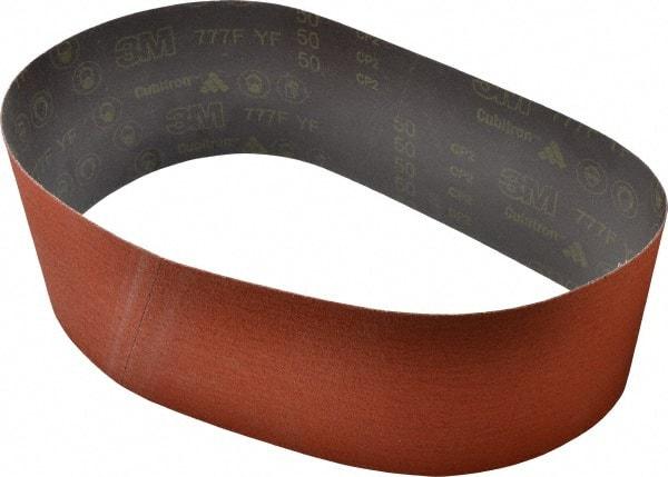 3M - 6" Wide x 48" OAL, 50 Grit, Ceramic Abrasive Belt - Ceramic, Coarse, Coated, YF Weighted Cloth Backing, Wet/Dry, Series 777F - Exact Tool & Supply