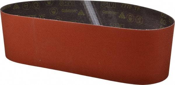 3M - 6" Wide x 48" OAL, 60 Grit, Ceramic Abrasive Belt - Ceramic, Medium, Coated, YF Weighted Cloth Backing, Wet/Dry, Series 777F - Exact Tool & Supply