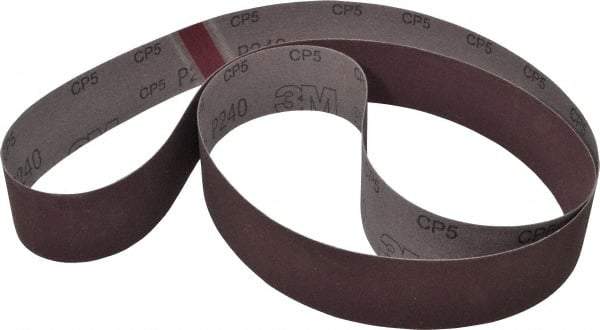 3M - 2" Wide x 72" OAL, 240 Grit, Aluminum Oxide Abrasive Belt - Aluminum Oxide, Very Fine, Coated, X Weighted Cloth Backing, Series 241D - Exact Tool & Supply