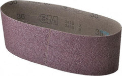 3M - 4" Wide x 24" OAL, 36 Grit, Aluminum Oxide Abrasive Belt - Aluminum Oxide, Very Coarse, Coated, X Weighted Cloth Backing, Series 341D - Exact Tool & Supply