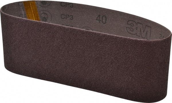 3M - 4" Wide x 24" OAL, 40 Grit, Aluminum Oxide Abrasive Belt - Aluminum Oxide, Coarse, Coated, X Weighted Cloth Backing, Series 341D - Exact Tool & Supply