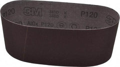 3M - 4" Wide x 24" OAL, 120 Grit, Aluminum Oxide Abrasive Belt - Aluminum Oxide, Fine, Coated, X Weighted Cloth Backing, Series 341D - Exact Tool & Supply