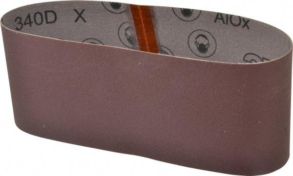 3M - 4" Wide x 24" OAL, 120 Grit, Aluminum Oxide Abrasive Belt - Aluminum Oxide, Fine, Coated, X Weighted Cloth Backing, Series 240D - Exact Tool & Supply
