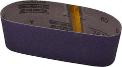 3M - 3" Wide x 21" OAL, 60 Grit, Ceramic Abrasive Belt - Ceramic, Medium, Coated, Y Weighted Cloth Backing, Series 761D - Exact Tool & Supply