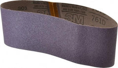 3M - 4" Wide x 24" OAL, 60 Grit, Ceramic Abrasive Belt - Ceramic, Medium, Coated, Y Weighted Cloth Backing, Series 761D - Exact Tool & Supply