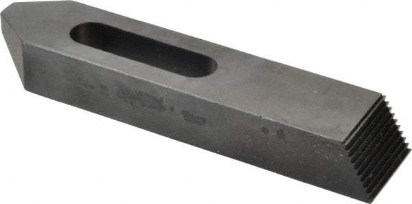 Jergens - 3/4" Stud, Low Carbon Steel, Plain Strap Clamp - 2-1/4" Travel, 8" OAL x 1-3/4" Wide x 1-1/8" High, Black Oxide Finish, Tapered Nose - Exact Tool & Supply
