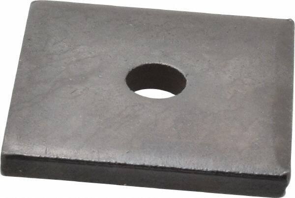 Gibraltar - 3/8" Bolt, 2" Square, Black Oxide Finish, Case Hardened Steel Square Flat Washer - 7/16" ID, 1/4" Thick - Exact Tool & Supply