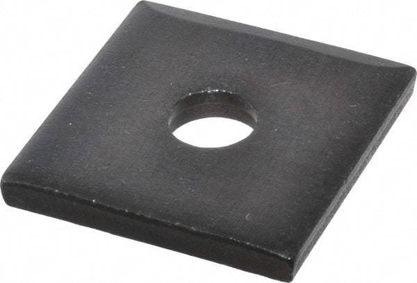 Gibraltar - 1/2" Bolt, 2" Square, Black Oxide Finish, Case Hardened Steel Square Flat Washer - 9/16" ID, 1/4" Thick - Exact Tool & Supply