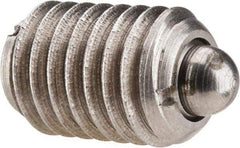Gibraltar - 1/2-13, 3/4" Thread Length, 0.151" Plunger Projection, Stainless Steel Threaded Spring Plunger - 1/4" Max Plunger Diam, 0.75" Plunger Length, 1.75 Lb Init End Force, 5.5 Lb Final End Force - Exact Tool & Supply
