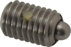 Gibraltar - 1/2-13, 3/4" Thread Length, 0.151" Plunger Projection, Stainless Steel Threaded Spring Plunger - 1/4" Max Plunger Diam, 0.75" Plunger Length, 1.75 Lb Init End Force, 5.5 Lb Final End Force - Exact Tool & Supply