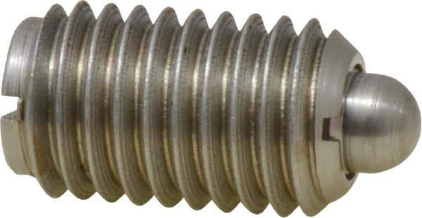 Gibraltar - 5/8-11, 1-1/16" Thread Length, 0.215" Plunger Projection, Stainless Steel Threaded Spring Plunger - 0.31" Max Plunger Diam, 1.062" Plunger Length, 7 Lb Init End Force, 50 Lb Final End Force - Exact Tool & Supply
