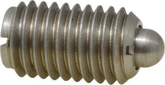 Gibraltar - 5/8-11, 1-1/16" Thread Length, 0.215" Plunger Projection, Stainless Steel Threaded Spring Plunger - 0.31" Max Plunger Diam, 1.062" Plunger Length, 7 Lb Init End Force, 50 Lb Final End Force - Exact Tool & Supply